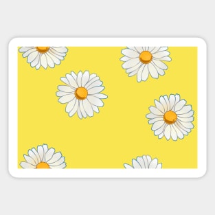 Daisies on yellow background Sticker